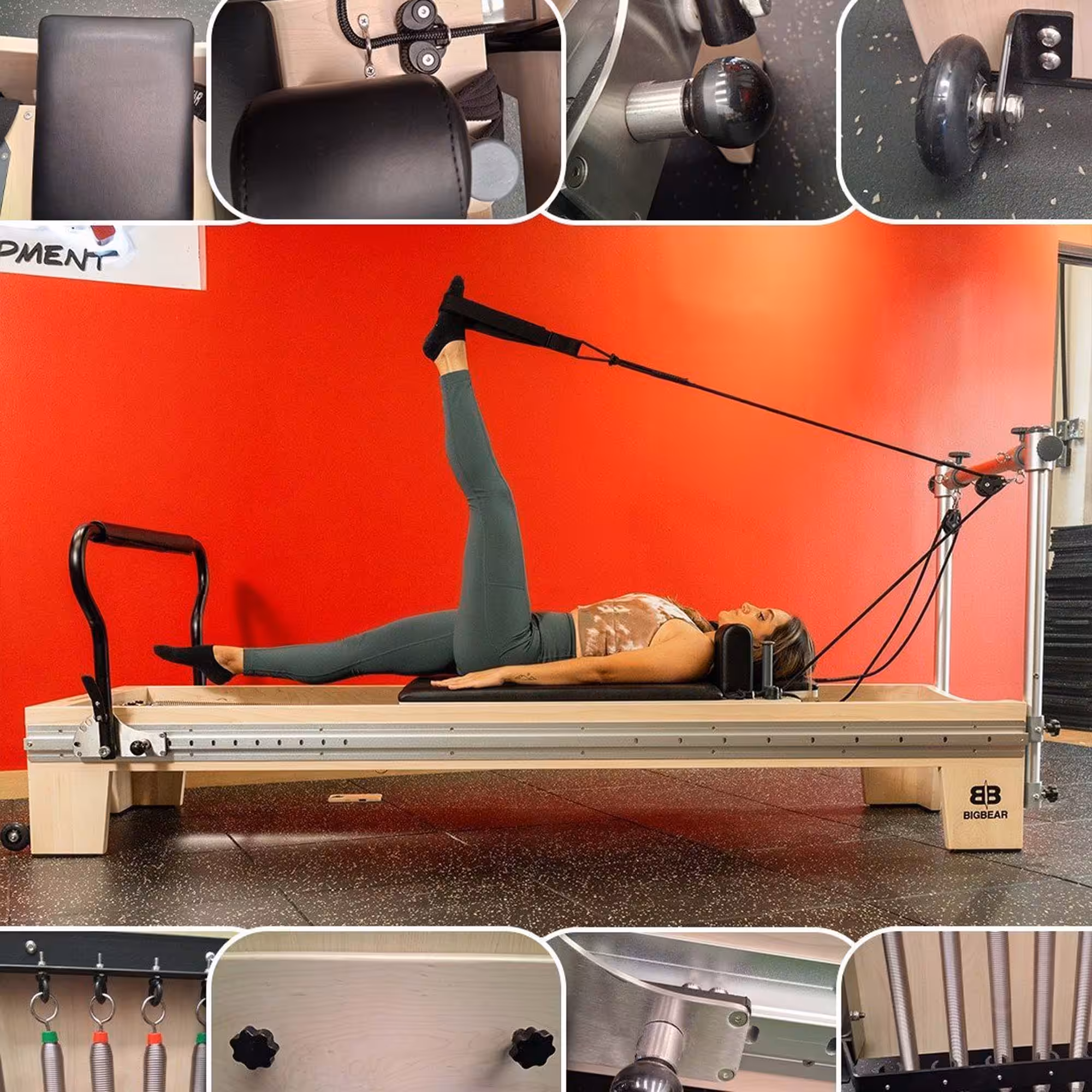 Mapple Wood Pilates Reformer B, disponible en Fiteq Guatemala